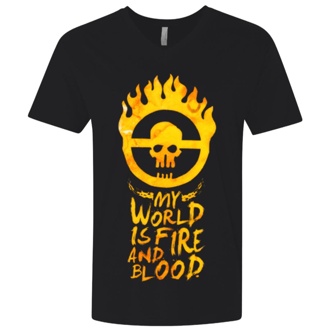 T-Shirts Black / X-Small My World Is Fire Men's Premium V-Neck