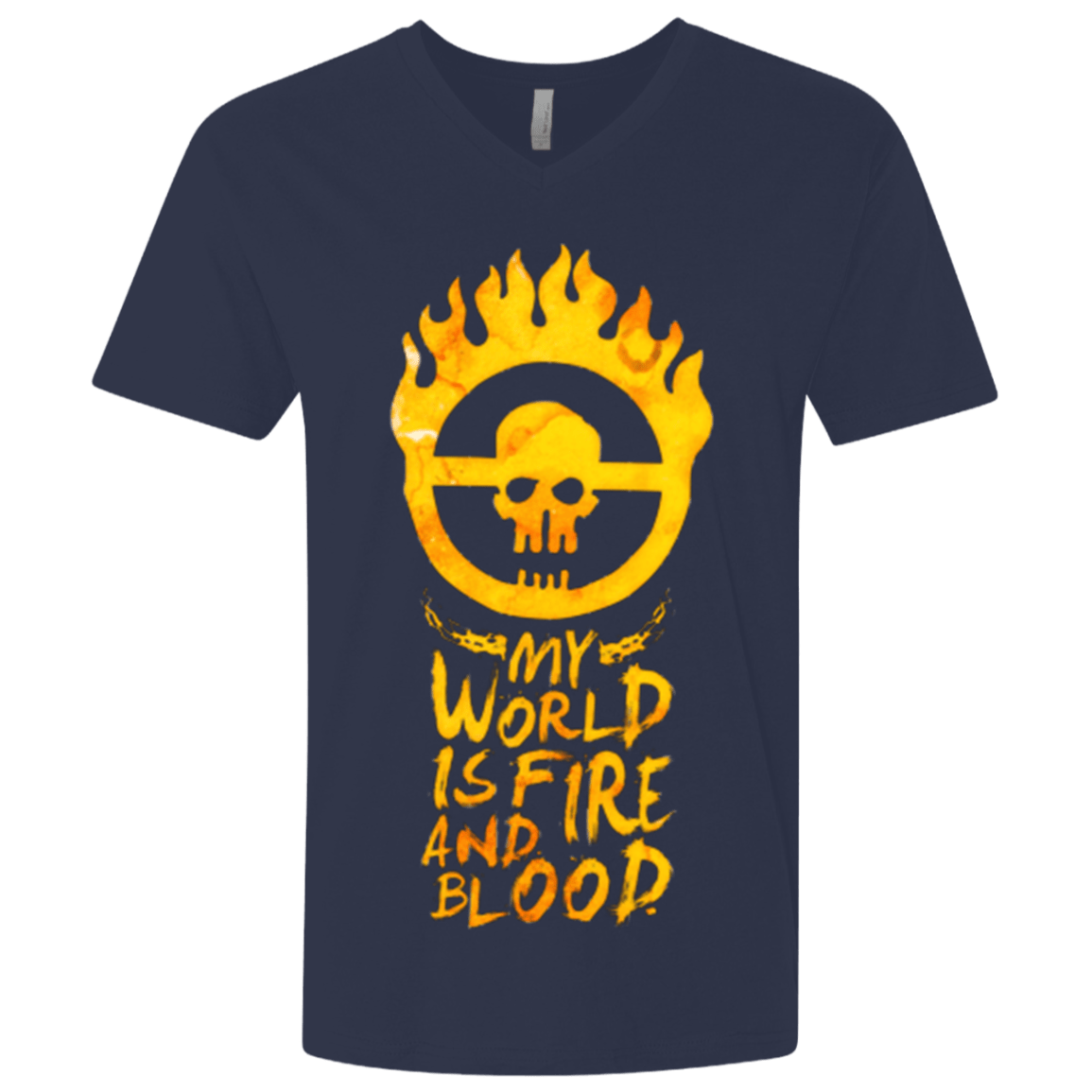 T-Shirts Midnight Navy / X-Small My World Is Fire Men's Premium V-Neck