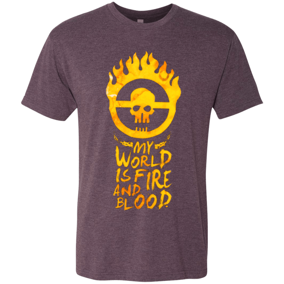T-Shirts Vintage Purple / Small My World Is Fire Men's Triblend T-Shirt