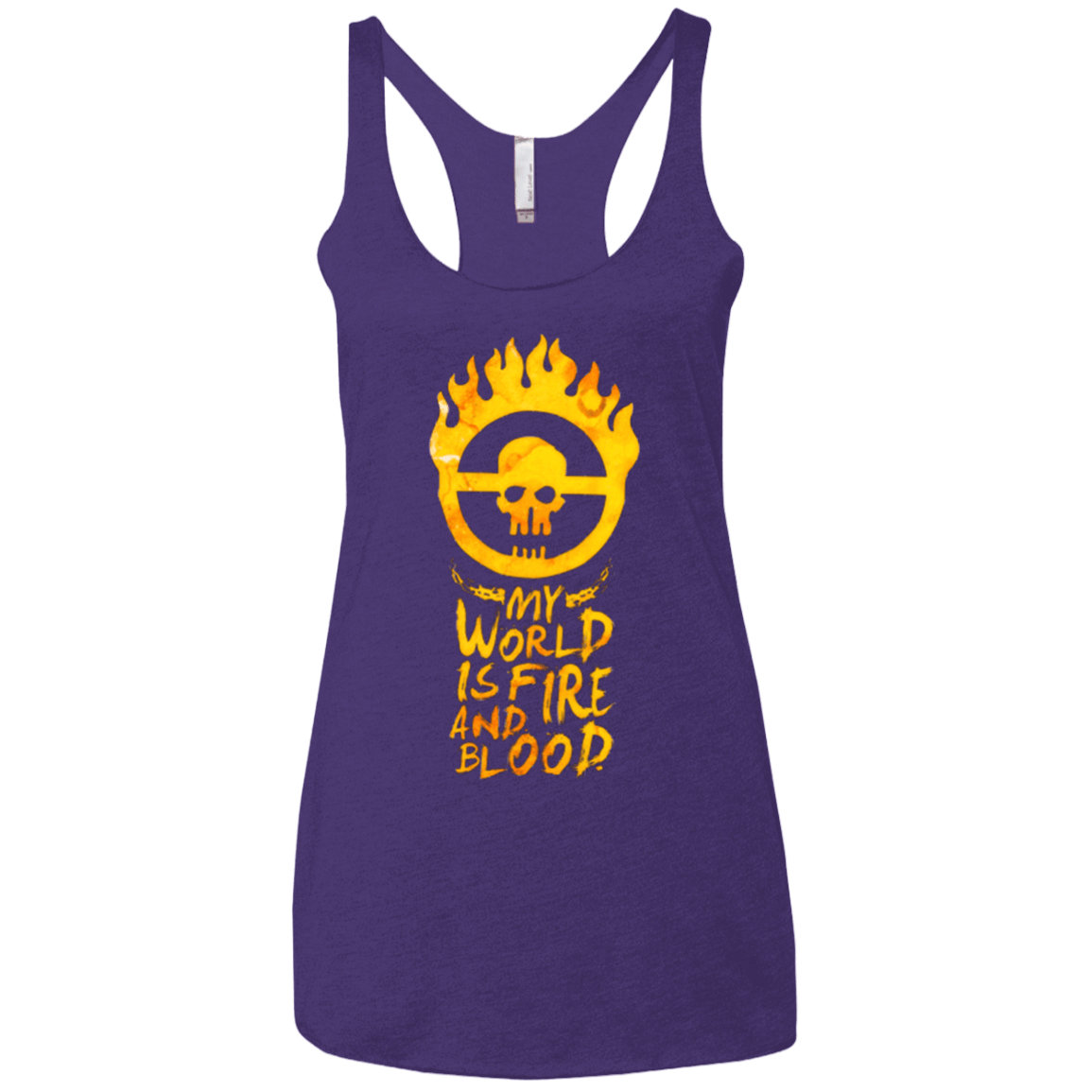 T-Shirts Purple Rush / X-Small My World Is Fire Women's Triblend Racerback Tank