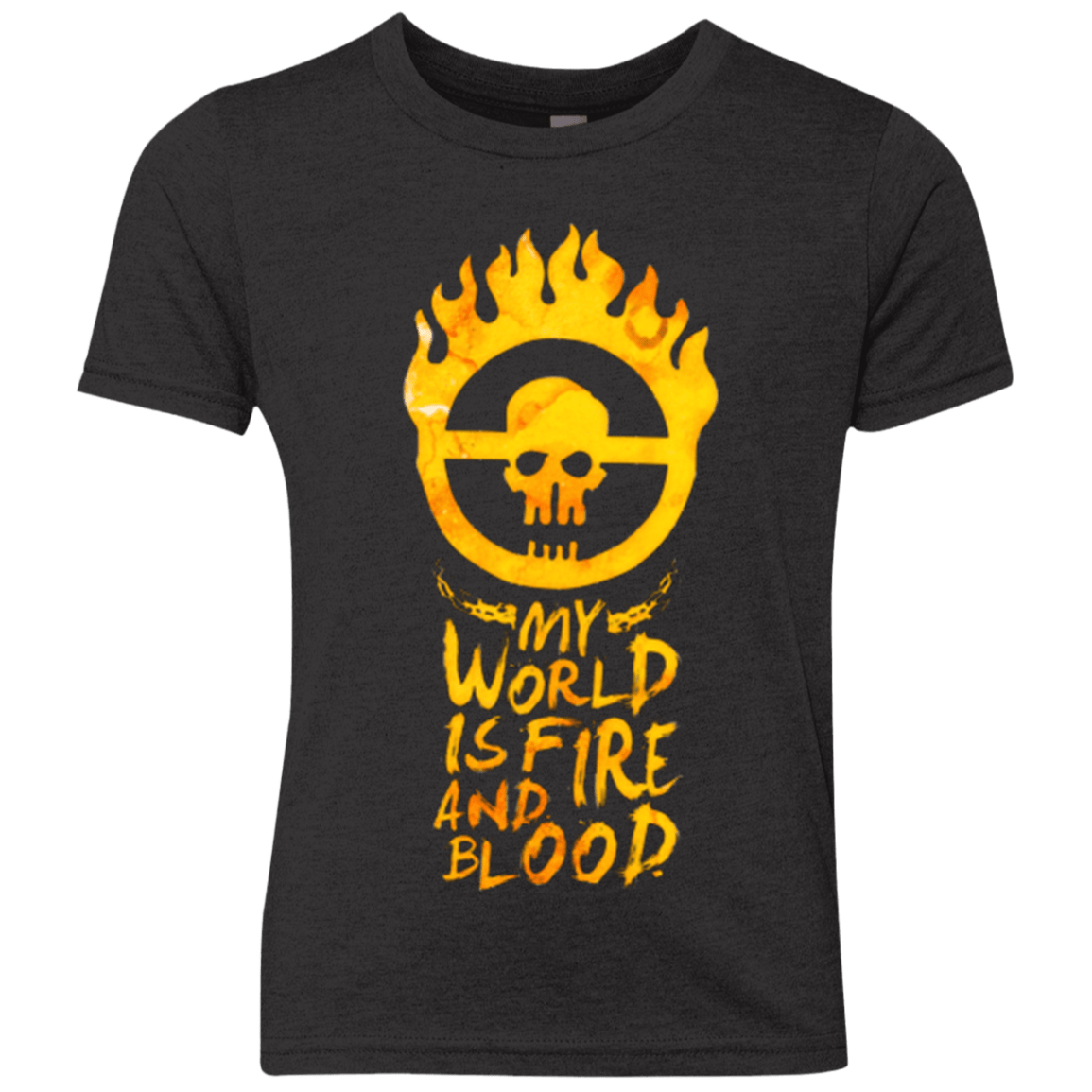 T-Shirts Vintage Black / YXS My World Is Fire Youth Triblend T-Shirt