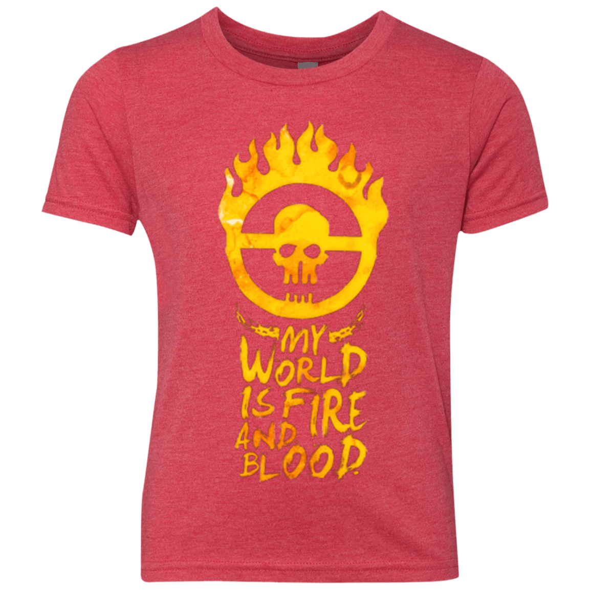 T-Shirts Vintage Red / YXS My World Is Fire Youth Triblend T-Shirt