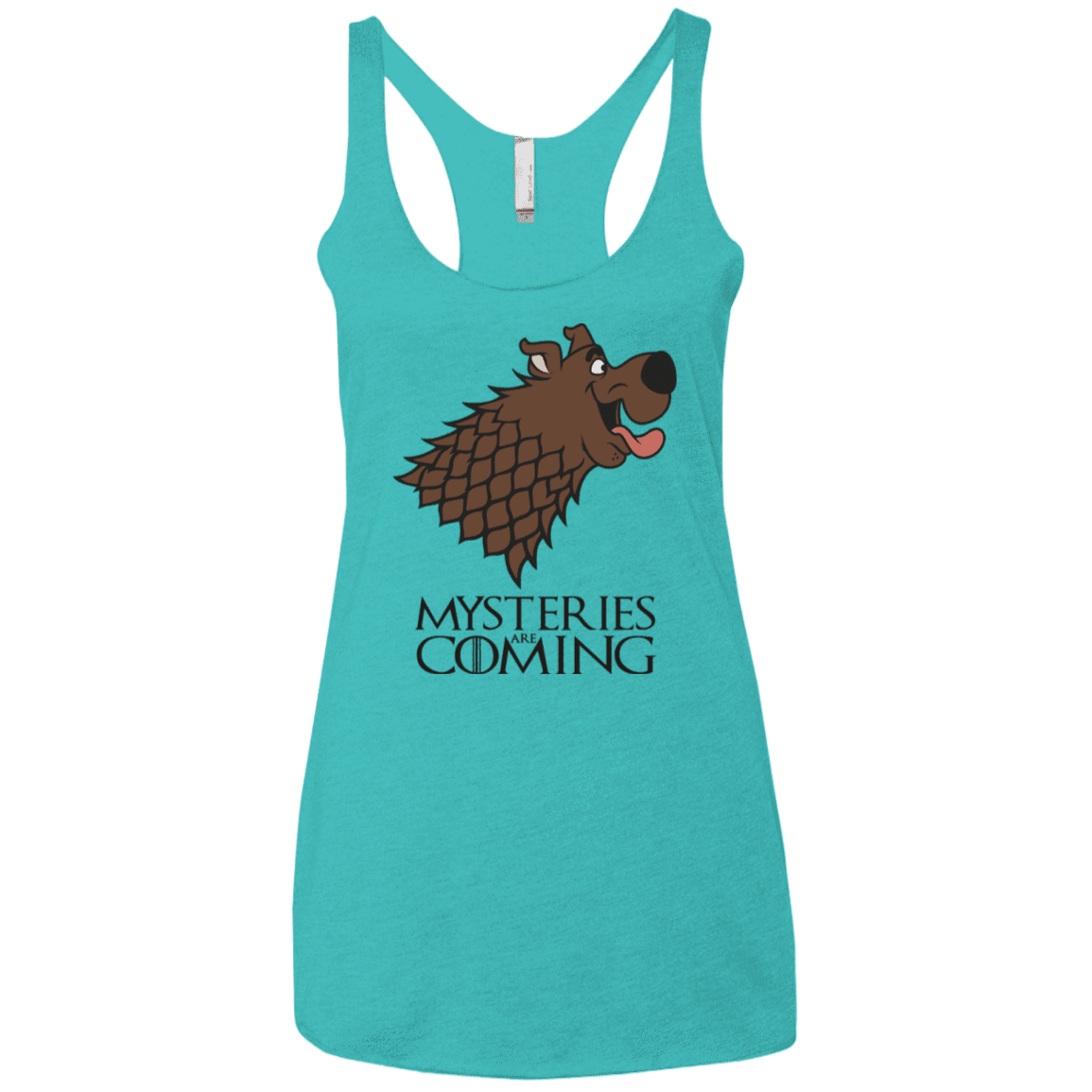 T-Shirts Tahiti Blue / X-Small Mysteries Are Coming Women's Triblend Racerback Tank