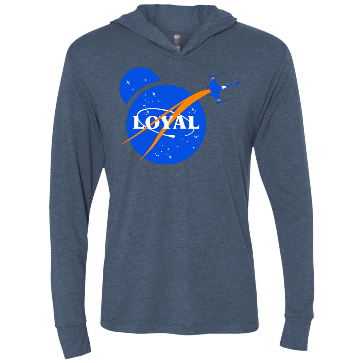 T-Shirts Indigo / X-Small Nasa Dameron Loyal Triblend Long Sleeve Hoodie Tee