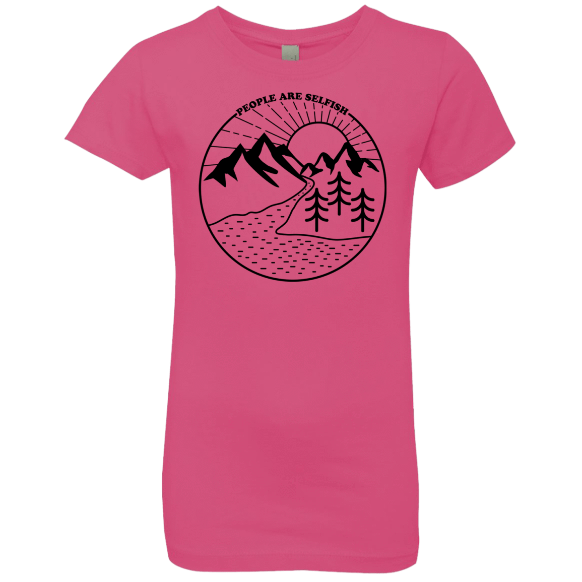 T-Shirts Hot Pink / YXS Nature vs. People Girls Premium T-Shirt