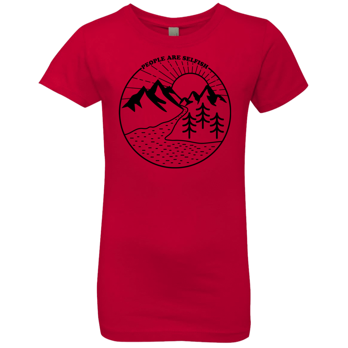 T-Shirts Red / YXS Nature vs. People Girls Premium T-Shirt