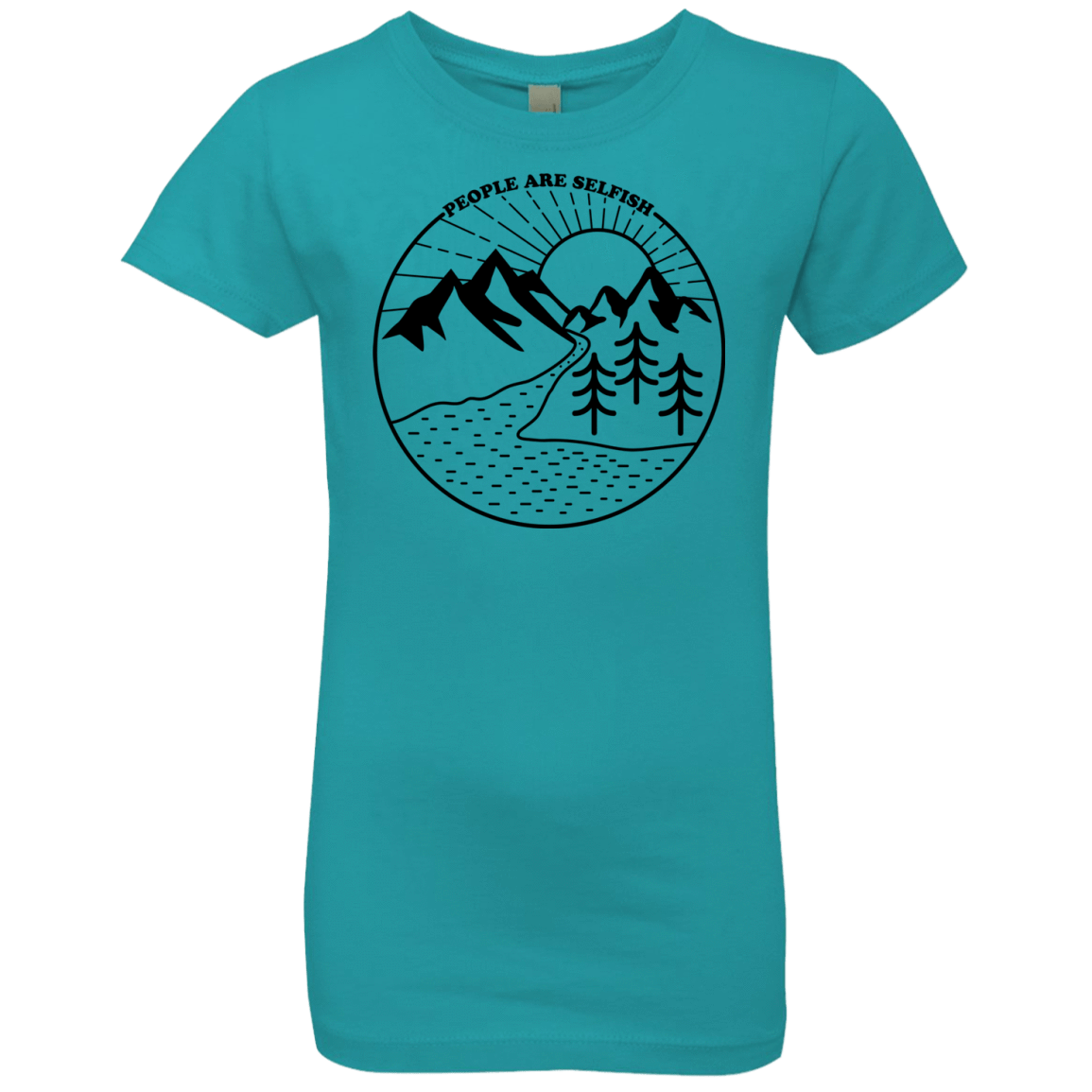 T-Shirts Tahiti Blue / YXS Nature vs. People Girls Premium T-Shirt