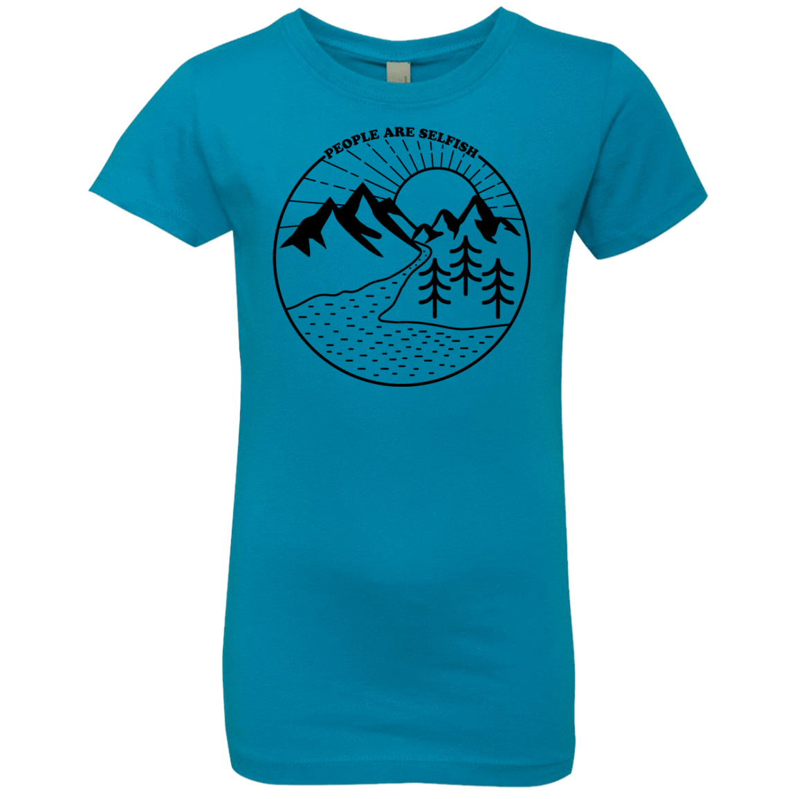 T-Shirts Turquoise / YXS Nature vs. People Girls Premium T-Shirt
