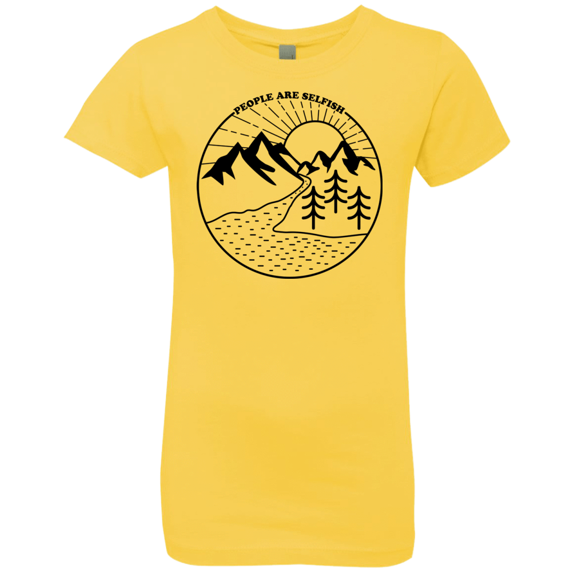 T-Shirts Vibrant Yellow / YXS Nature vs. People Girls Premium T-Shirt