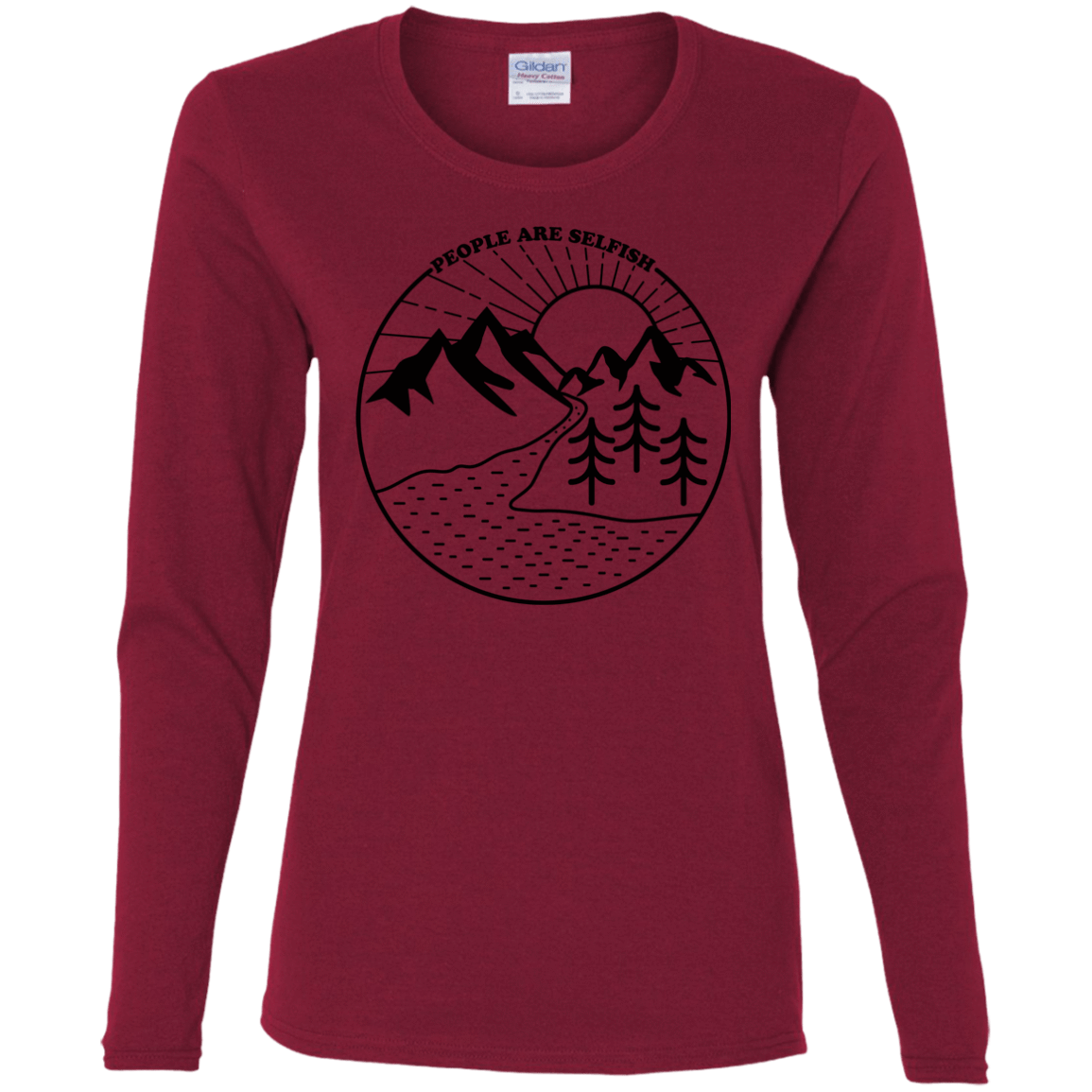 T-Shirts Cardinal / S Nature vs. People Women's Long Sleeve T-Shirt