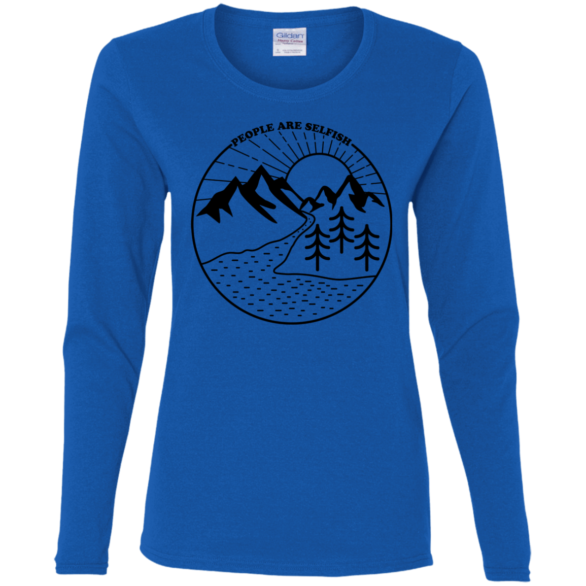 T-Shirts Royal / S Nature vs. People Women's Long Sleeve T-Shirt