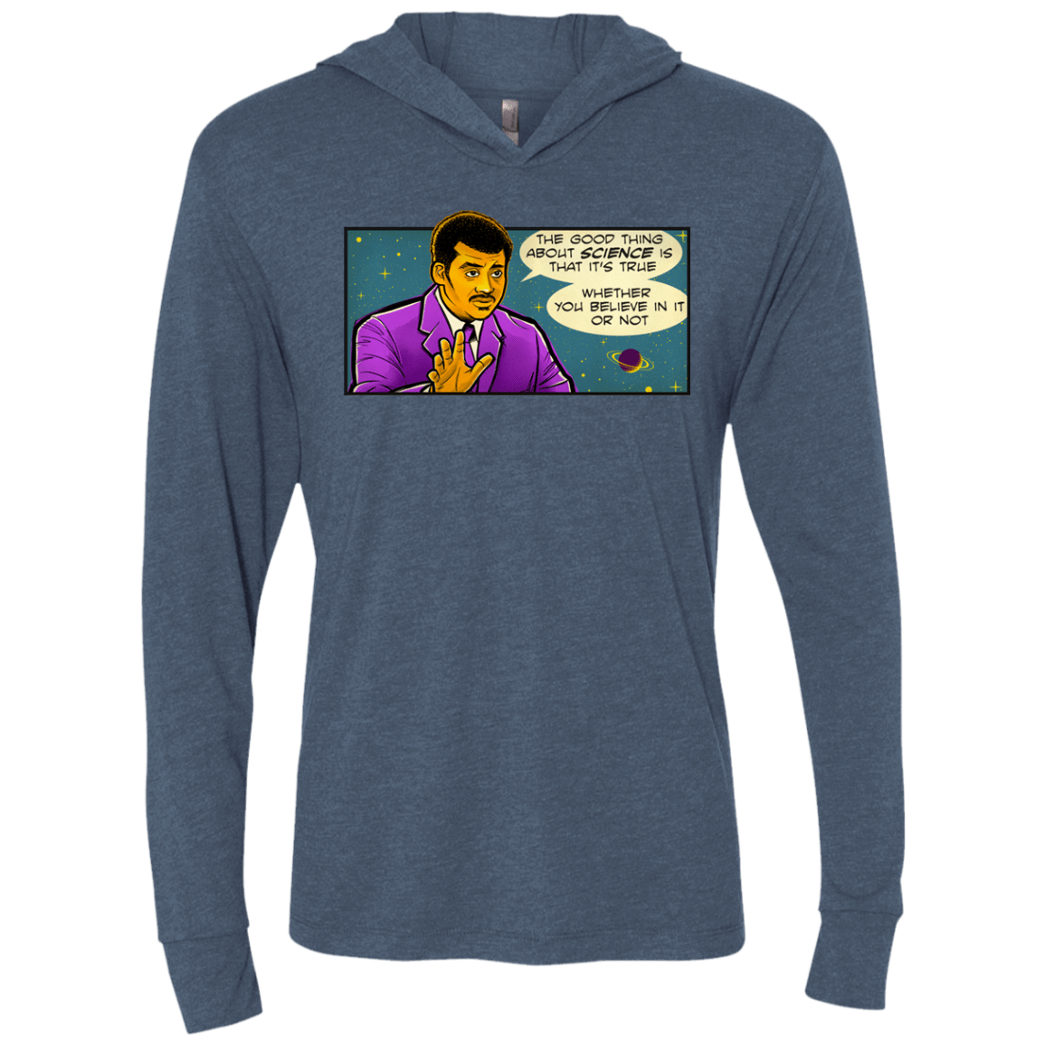 T-Shirts Indigo / X-Small NDGT good thing Triblend Long Sleeve Hoodie Tee