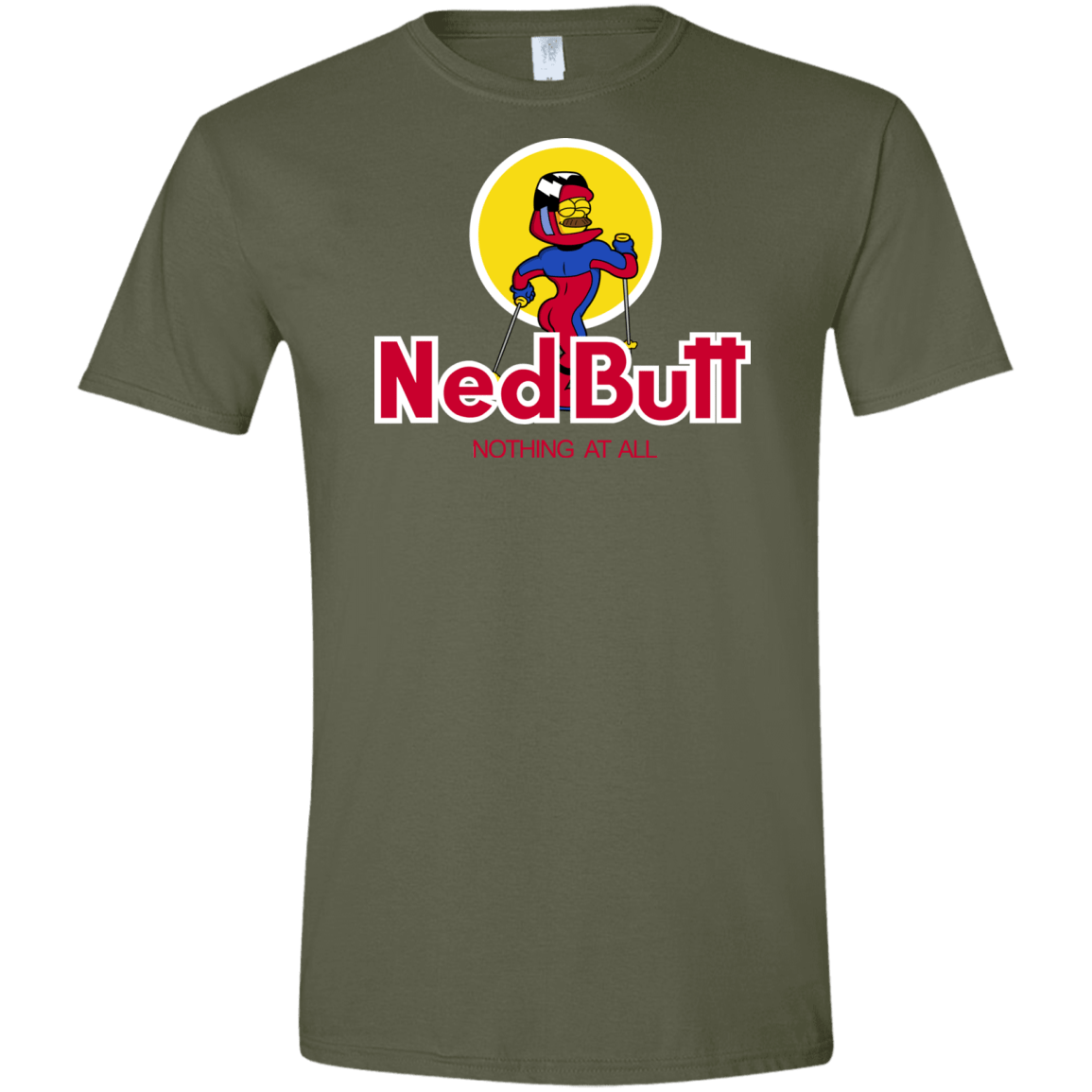 T-Shirts Military Green / S Ned Butt Men's Semi-Fitted Softstyle
