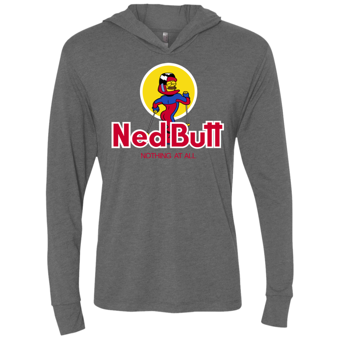 T-Shirts Premium Heather / X-Small Ned Butt Triblend Long Sleeve Hoodie Tee