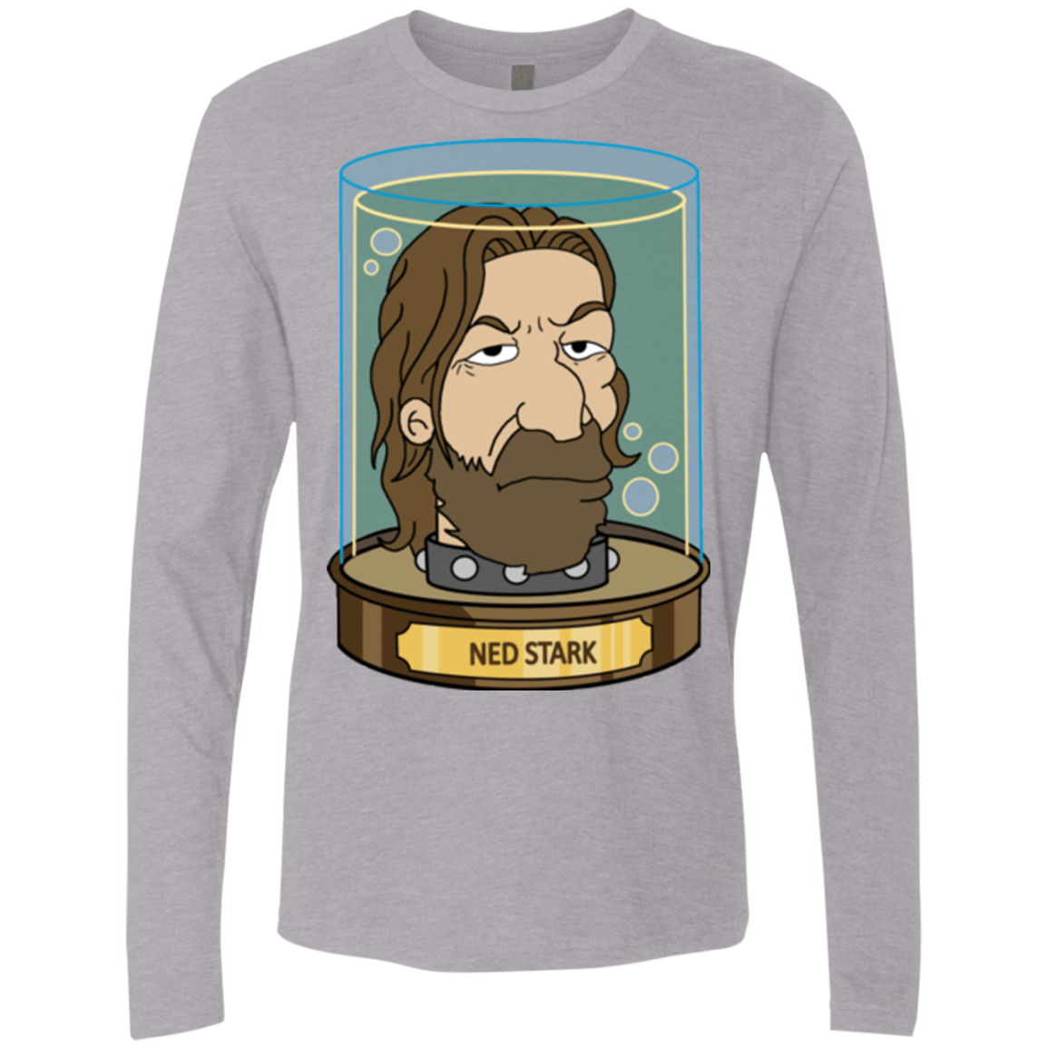 T-Shirts Heather Grey / Small Ned Stark Head Men's Premium Long Sleeve