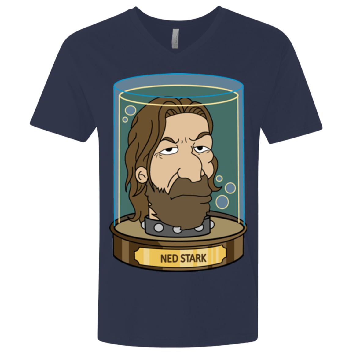 T-Shirts Midnight Navy / X-Small Ned Stark Head Men's Premium V-Neck