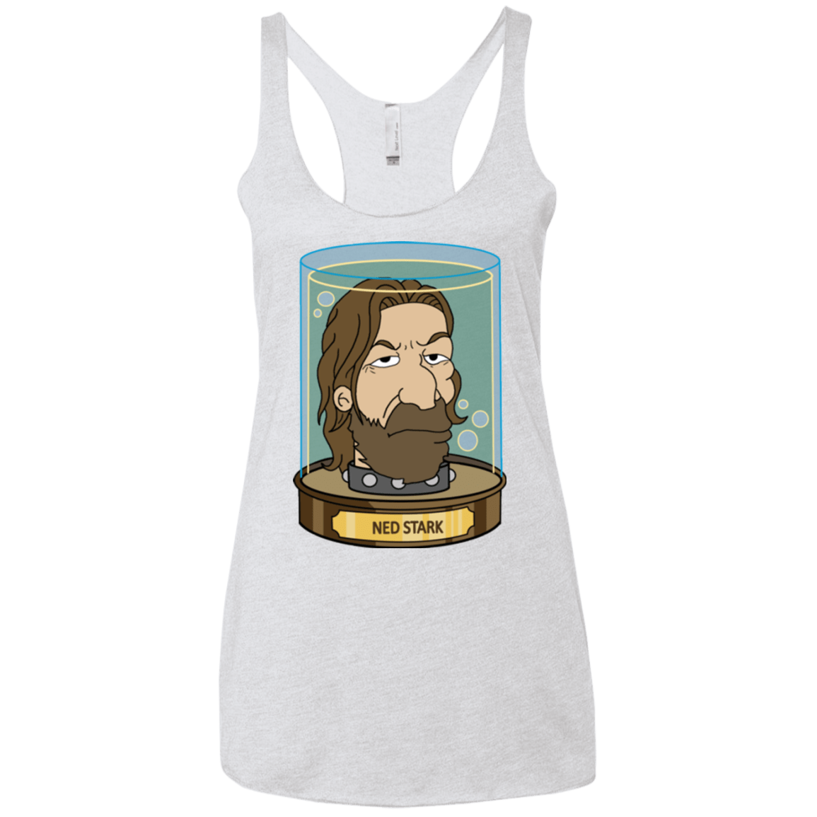 T-Shirts Heather White / X-Small Ned Stark Head Women's Triblend Racerback Tank