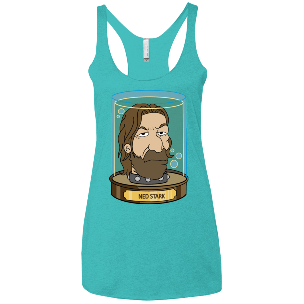 T-Shirts Tahiti Blue / X-Small Ned Stark Head Women's Triblend Racerback Tank