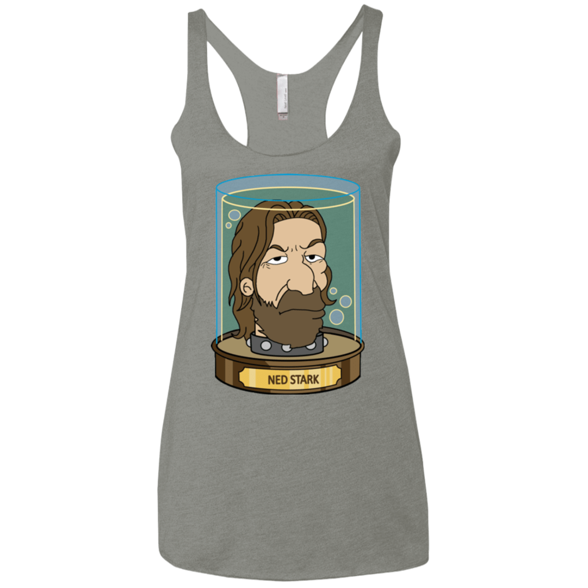 T-Shirts Venetian Grey / X-Small Ned Stark Head Women's Triblend Racerback Tank