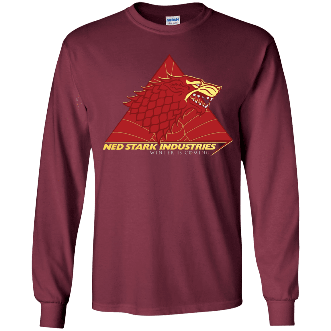T-Shirts Maroon / YS Ned Stark Industries Youth Long Sleeve T-Shirt