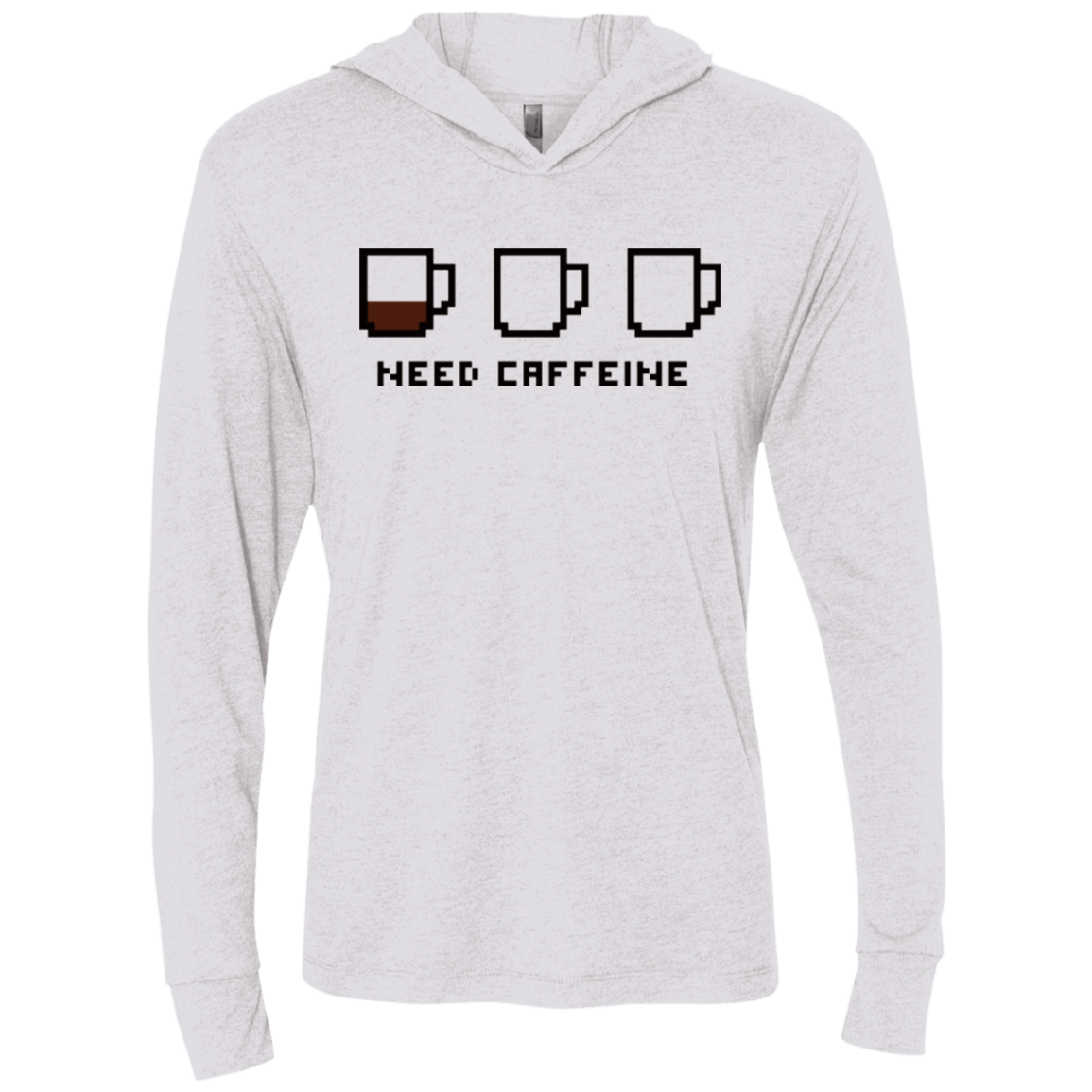 T-Shirts Heather White / X-Small Need Caffeine Triblend Long Sleeve Hoodie Tee