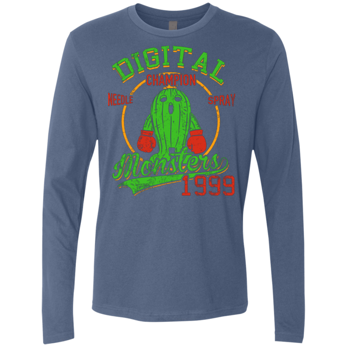 T-Shirts Indigo / Small Needle Spray Men's Premium Long Sleeve