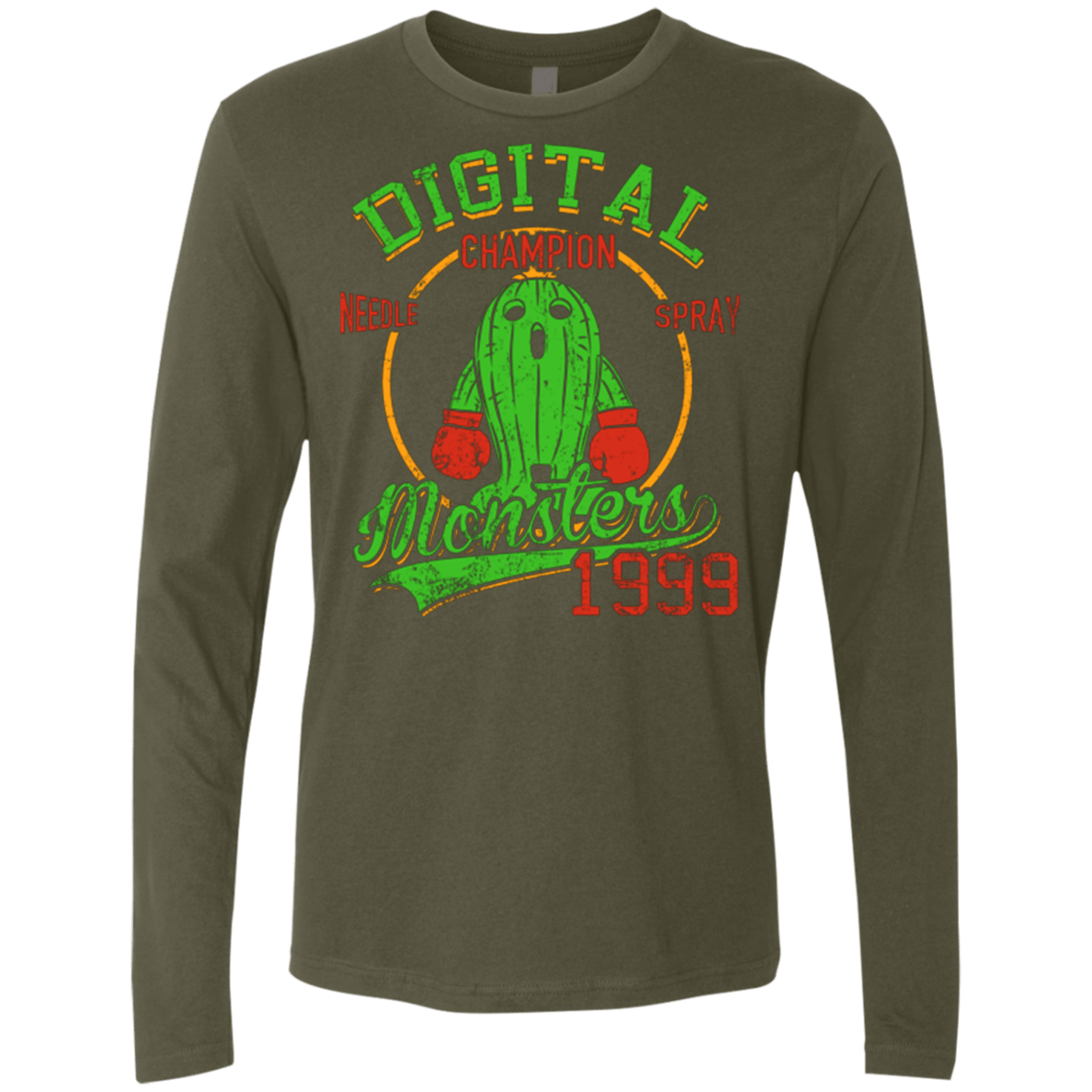 T-Shirts Military Green / Small Needle Spray Men's Premium Long Sleeve
