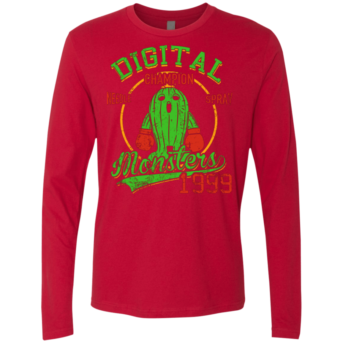 T-Shirts Red / Small Needle Spray Men's Premium Long Sleeve