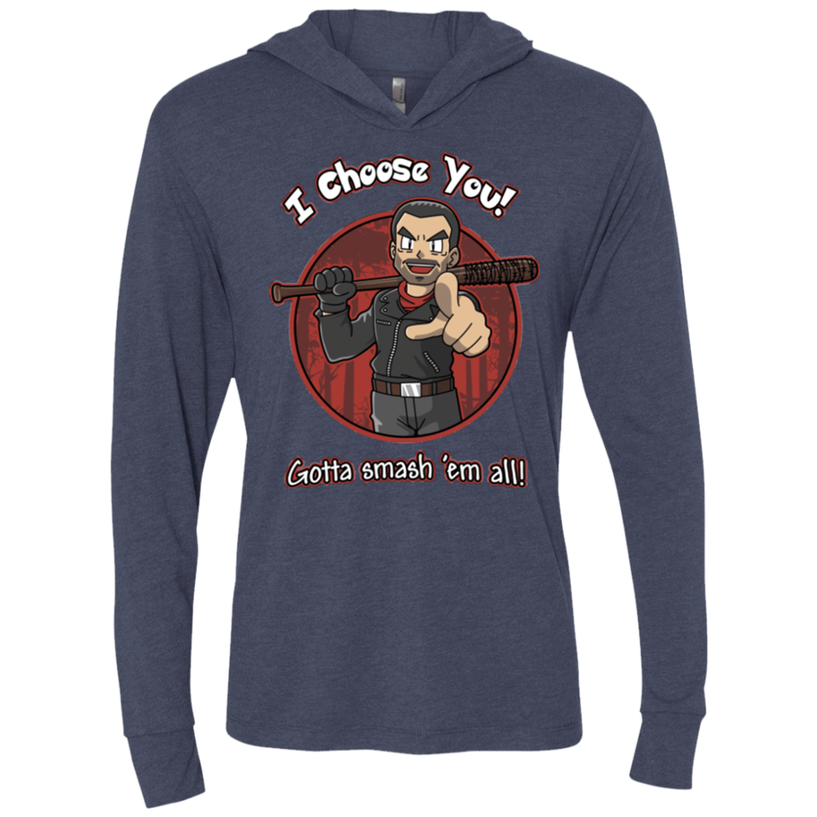 T-Shirts Vintage Navy / X-Small Negan Chooses You Triblend Long Sleeve Hoodie Tee
