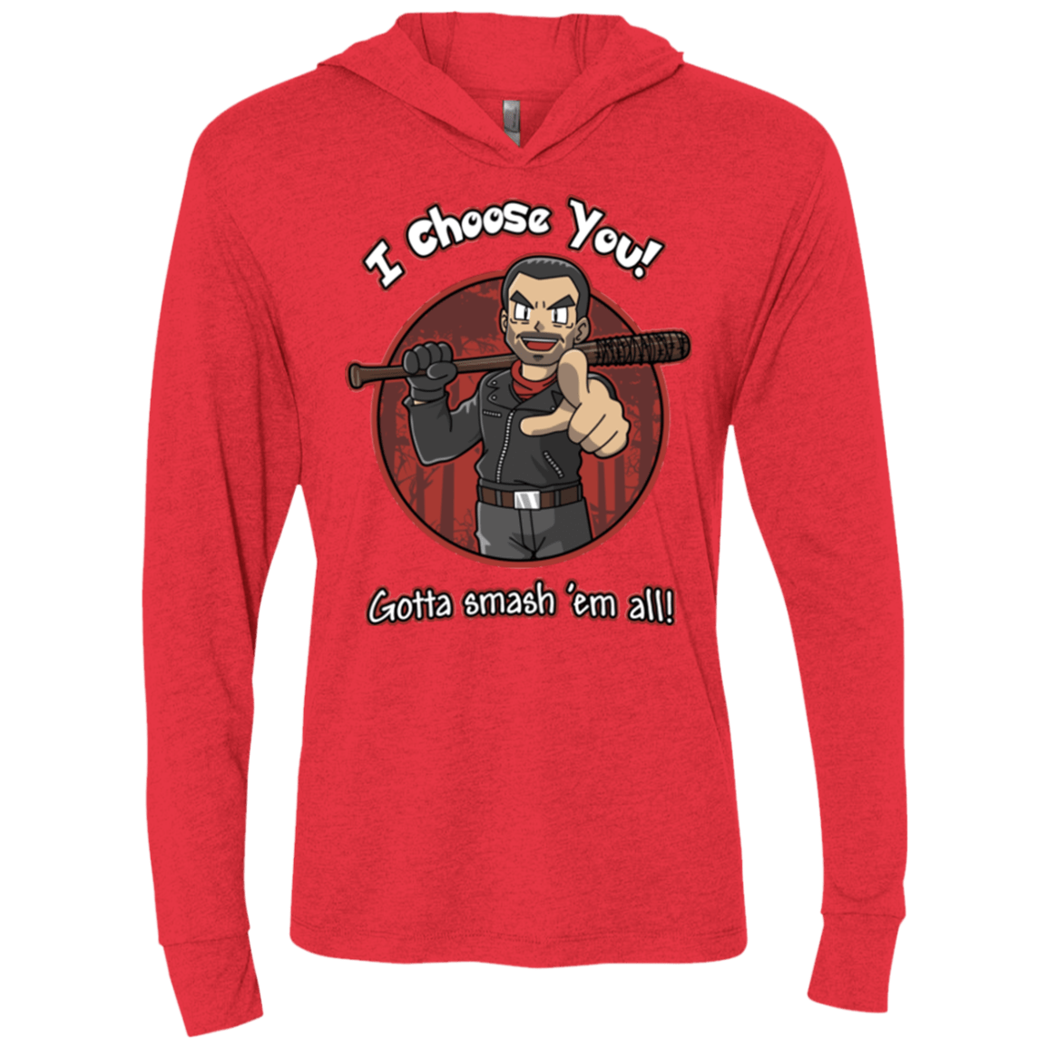 T-Shirts Vintage Red / X-Small Negan Chooses You Triblend Long Sleeve Hoodie Tee