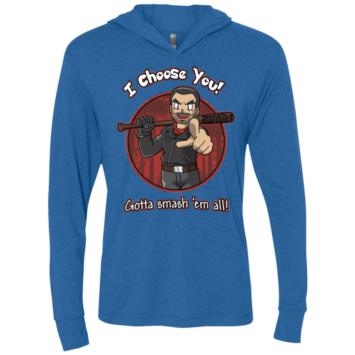 T-Shirts Vintage Royal / X-Small Negan Chooses You Triblend Long Sleeve Hoodie Tee