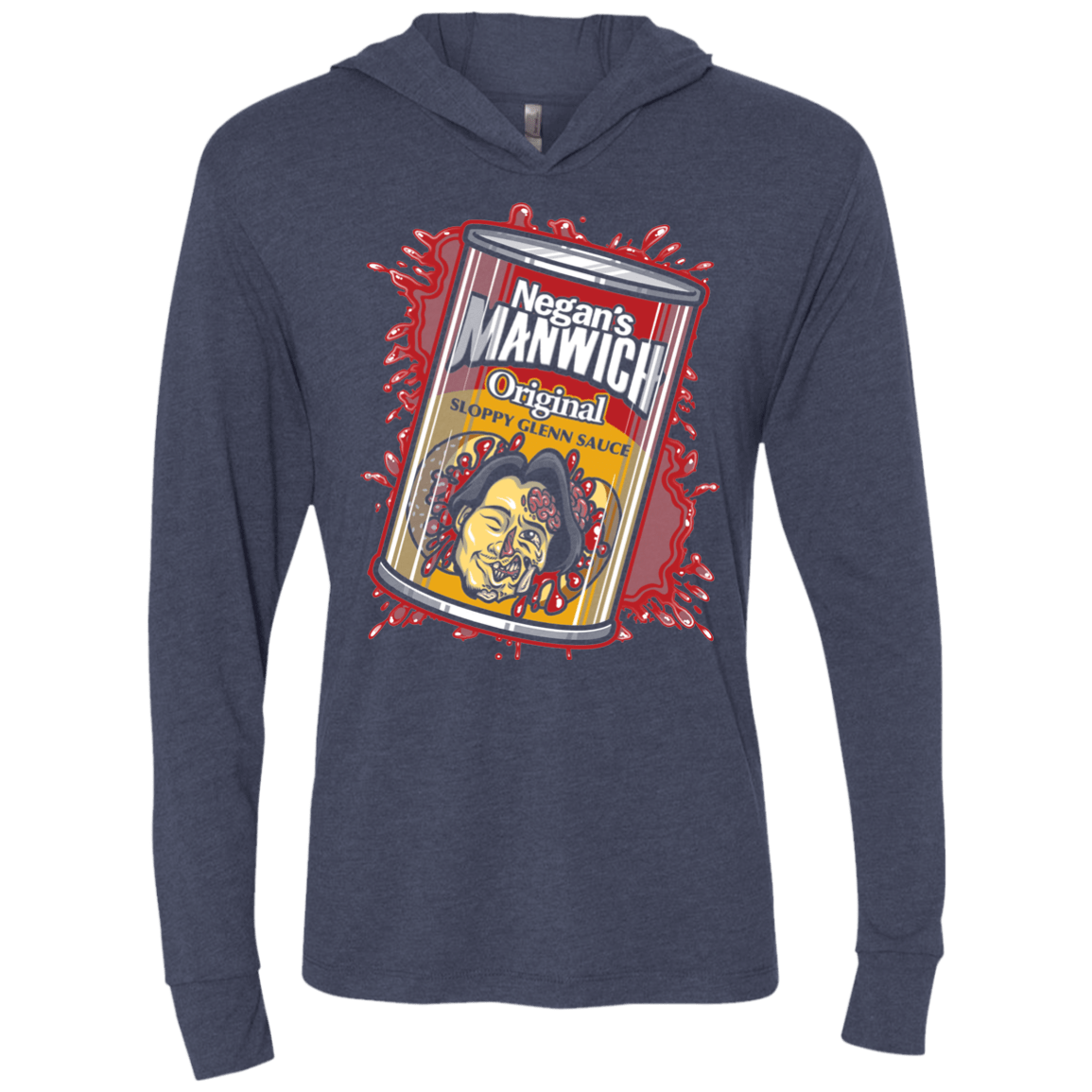 T-Shirts Vintage Navy / X-Small Negans Manwich Triblend Long Sleeve Hoodie Tee