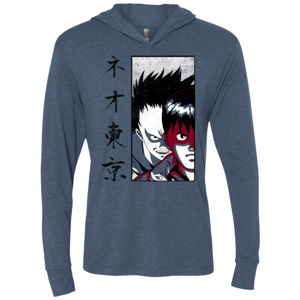 T-Shirts Indigo / X-Small Neo Tokyo Triblend Long Sleeve Hoodie Tee