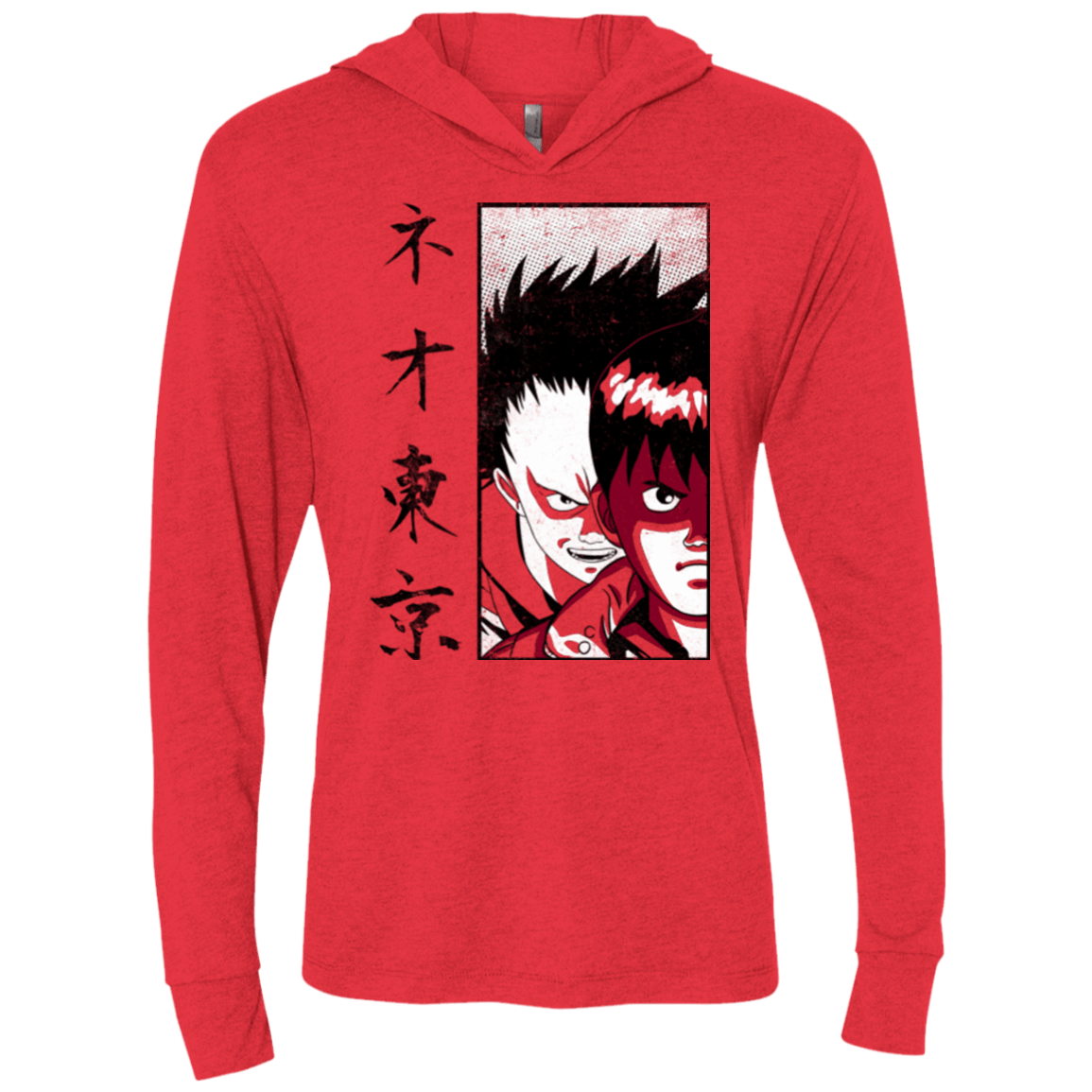 T-Shirts Vintage Red / X-Small Neo Tokyo Triblend Long Sleeve Hoodie Tee