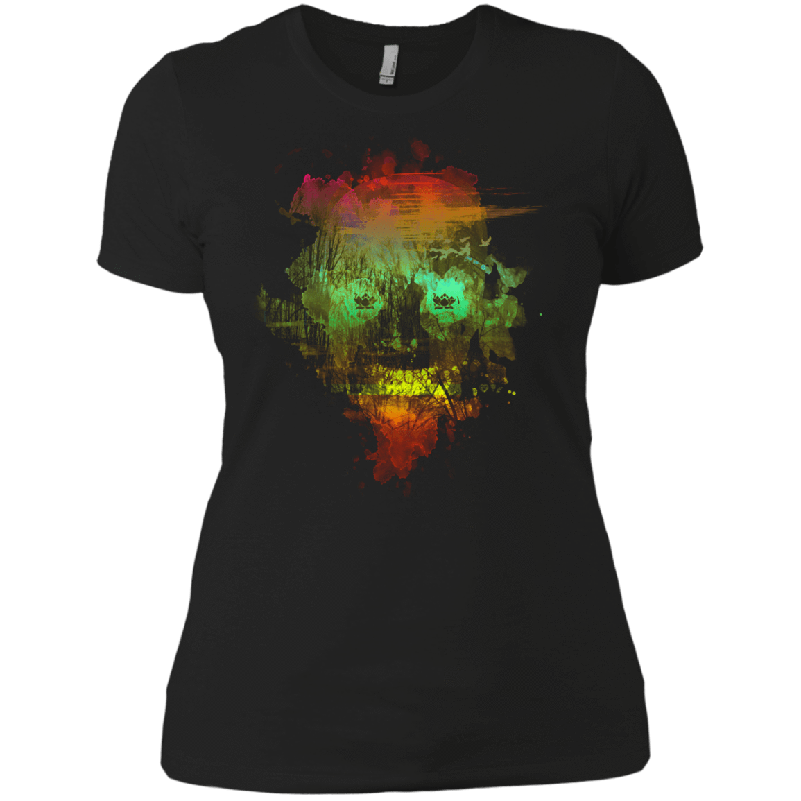 T-Shirts Black / X-Small Neon Skully Women's Premium T-Shirt