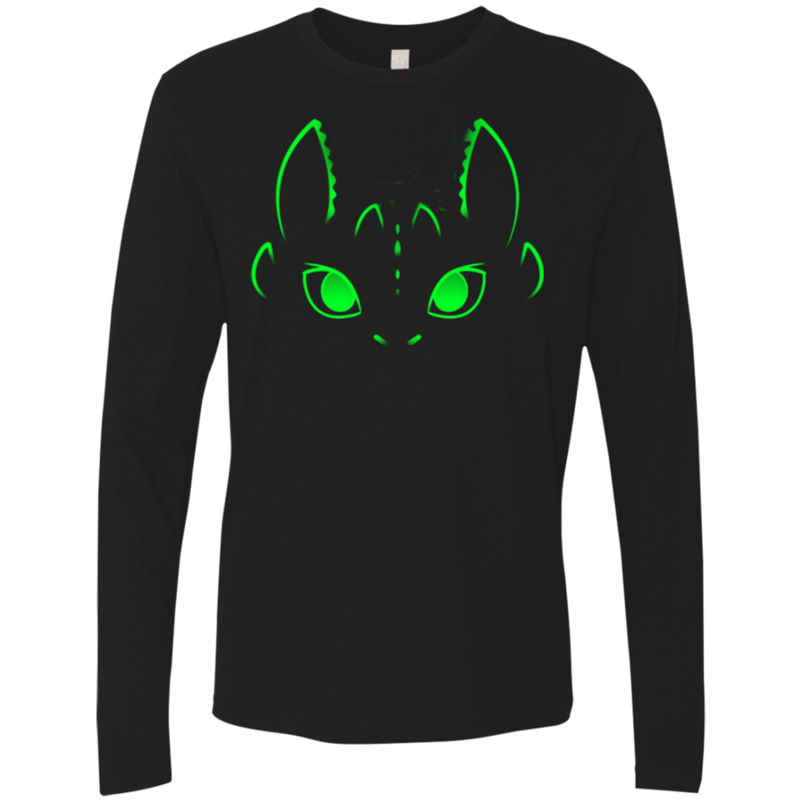 T-Shirts Black / Small Neon Toothless Men's Premium Long Sleeve