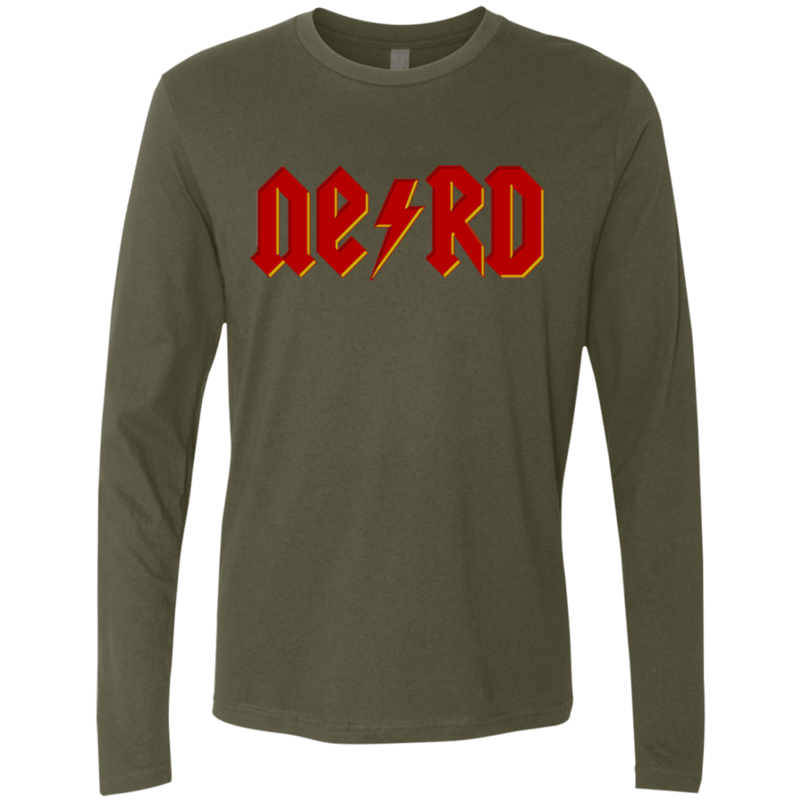 T-Shirts Military Green / Small NERD Men's Premium Long Sleeve