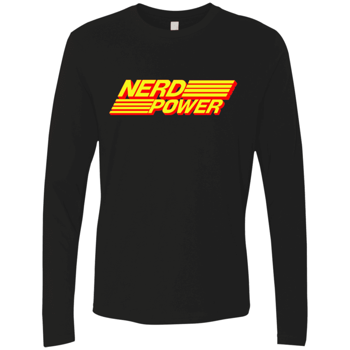 T-Shirts Black / S Nerd Power Men's Premium Long Sleeve