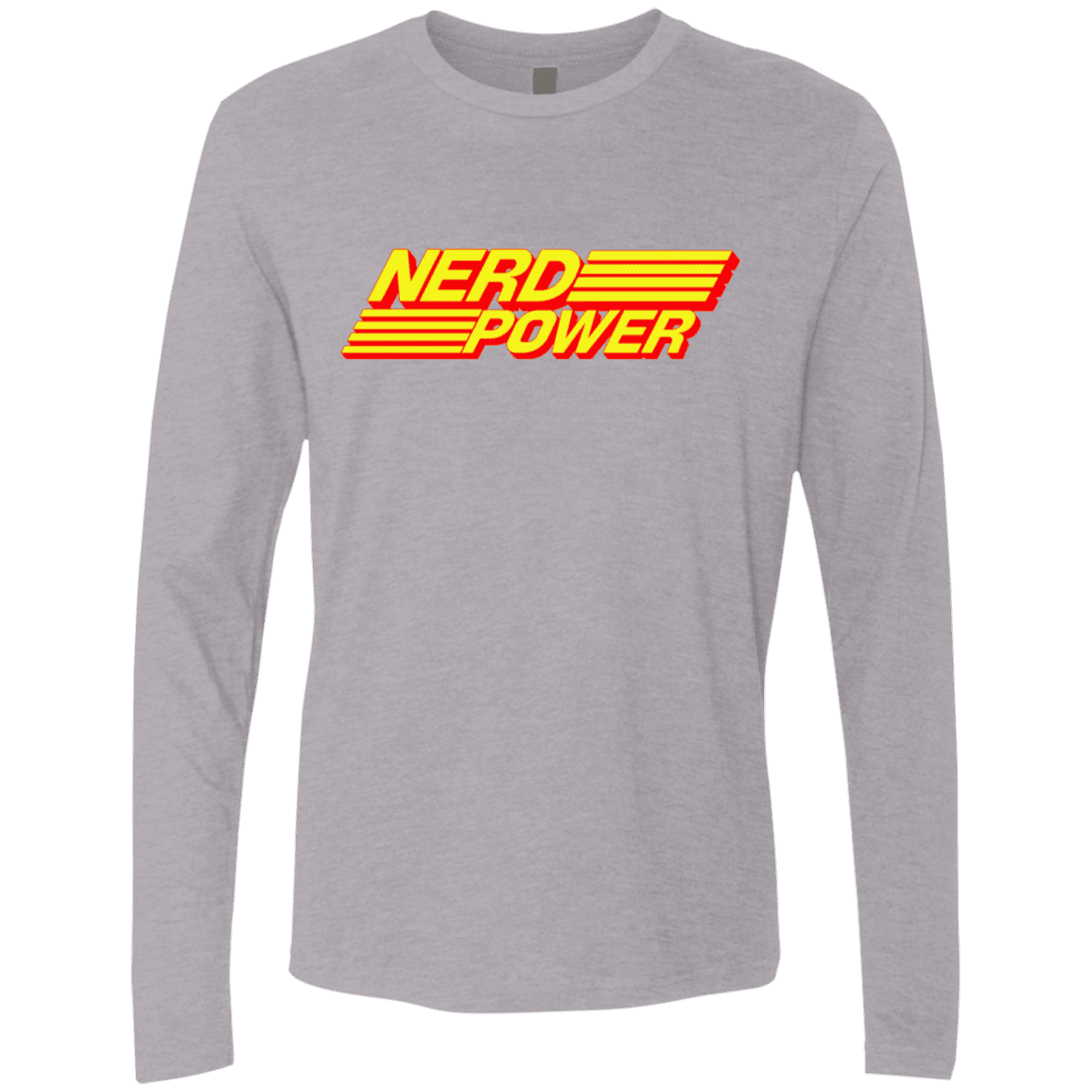 T-Shirts Heather Grey / S Nerd Power Men's Premium Long Sleeve