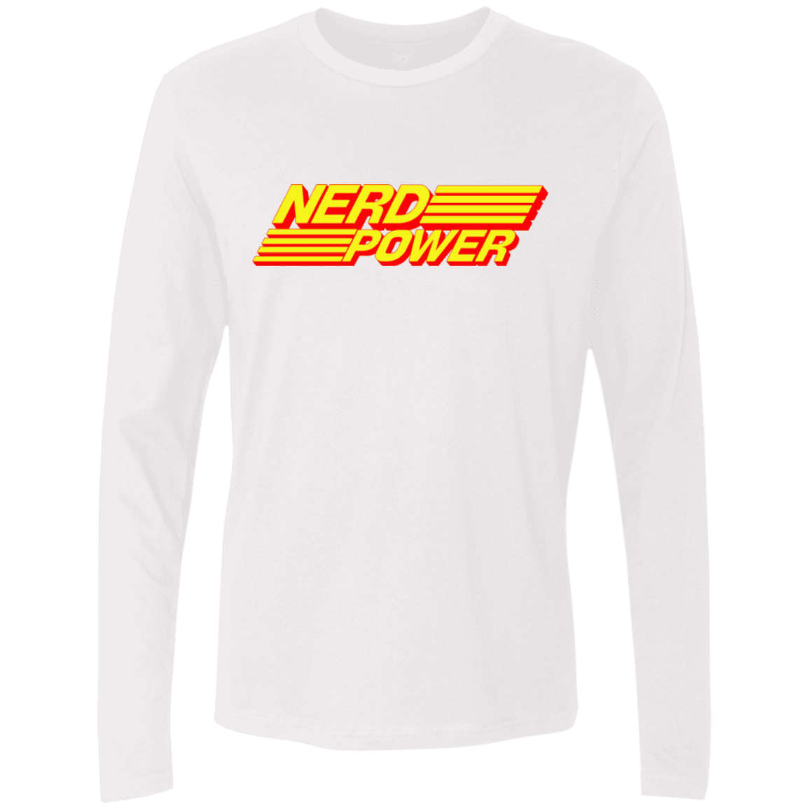 T-Shirts White / S Nerd Power Men's Premium Long Sleeve