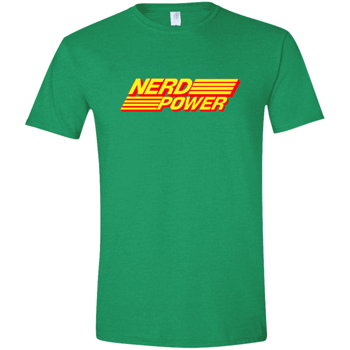 T-Shirts Heather Irish Green / M Nerd Power Men's Semi-Fitted Softstyle
