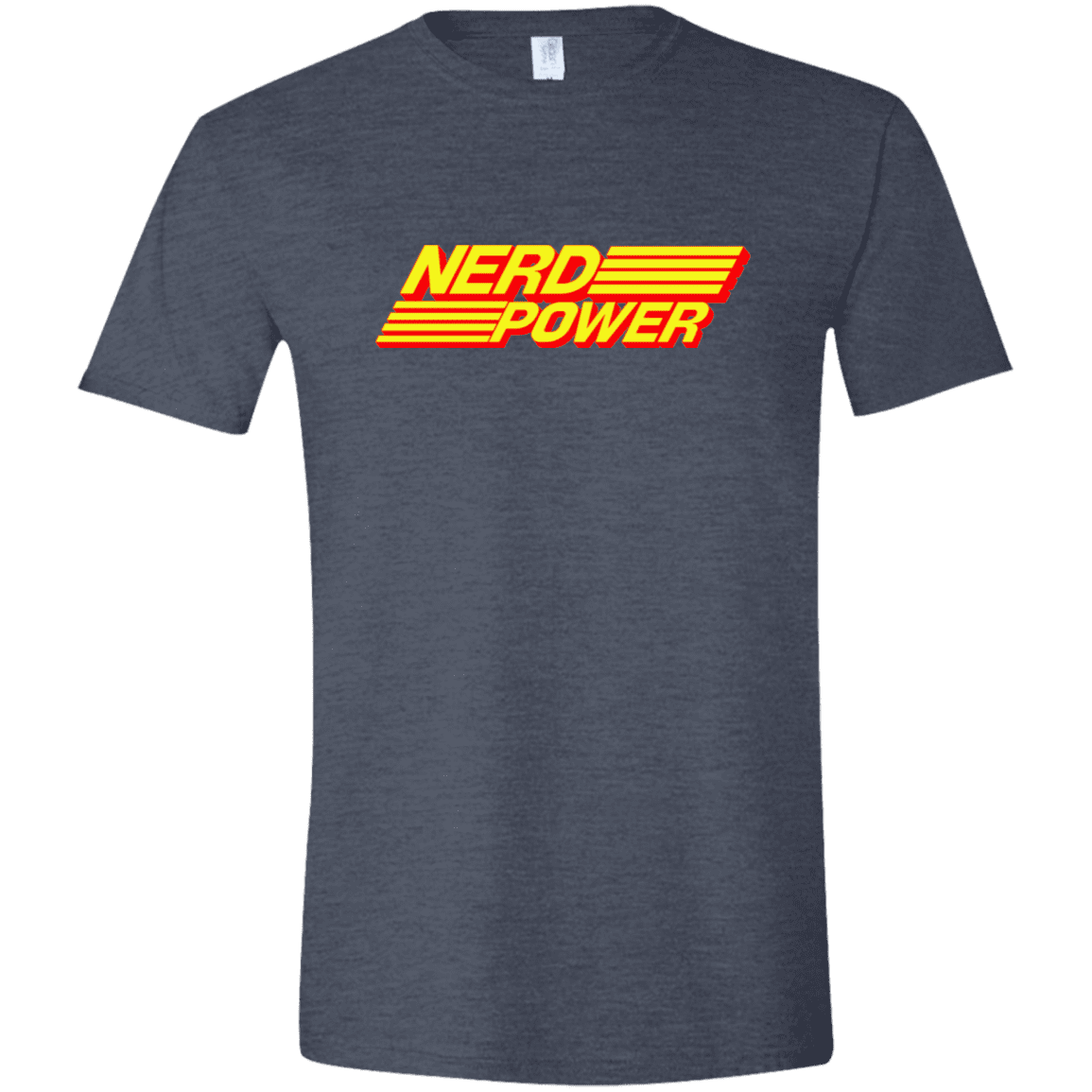T-Shirts Heather Navy / S Nerd Power Men's Semi-Fitted Softstyle