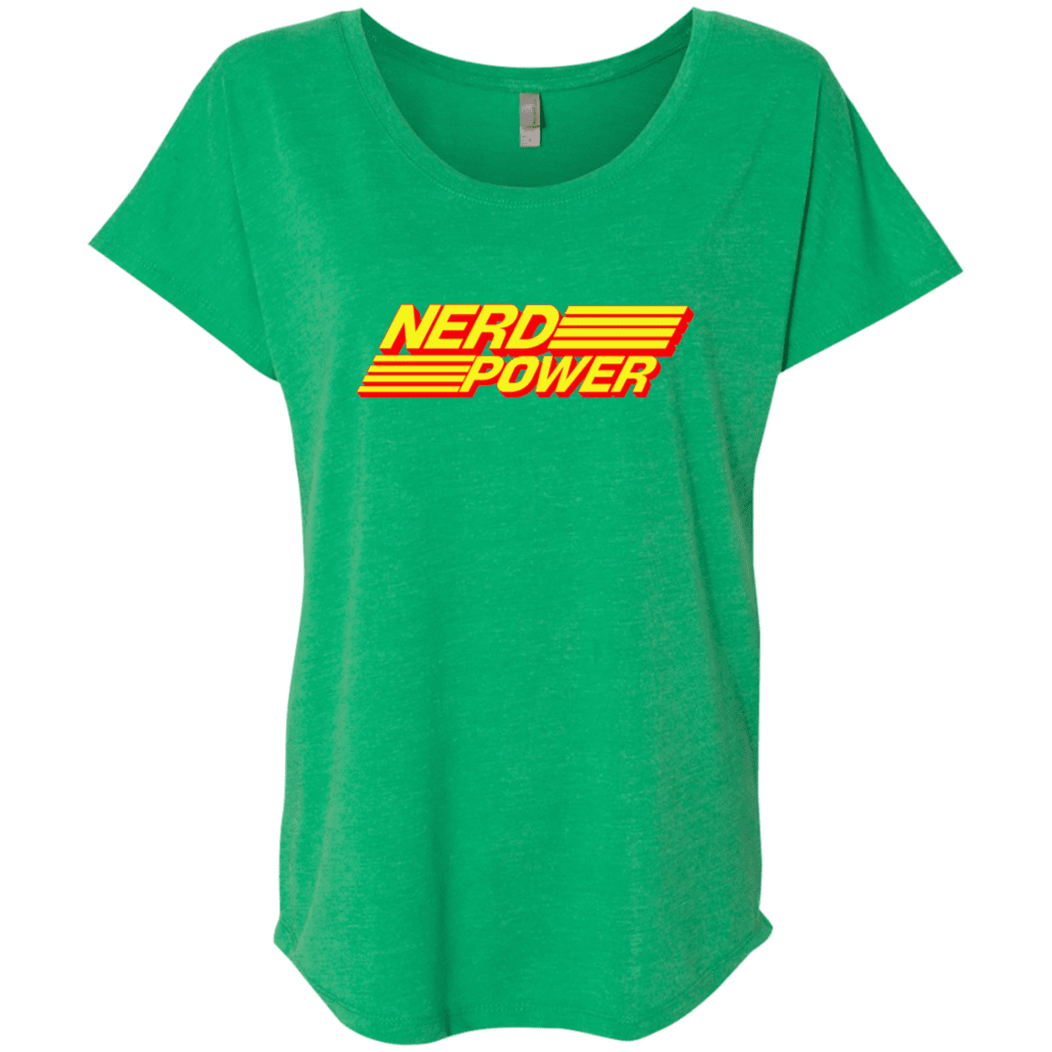 T-Shirts Envy / X-Small Nerd Power Triblend Dolman Sleeve