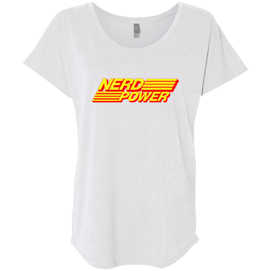 T-Shirts Heather White / X-Small Nerd Power Triblend Dolman Sleeve
