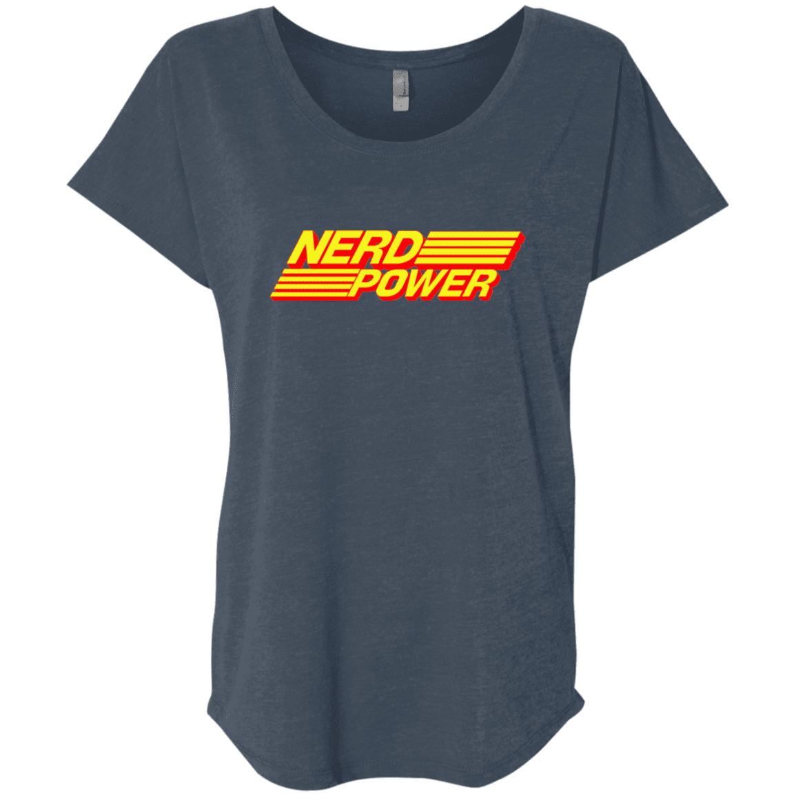 T-Shirts Indigo / X-Small Nerd Power Triblend Dolman Sleeve
