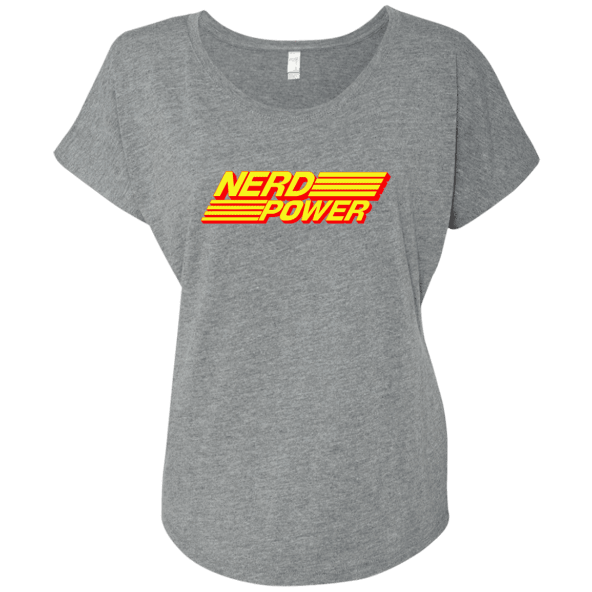 T-Shirts Premium Heather / X-Small Nerd Power Triblend Dolman Sleeve
