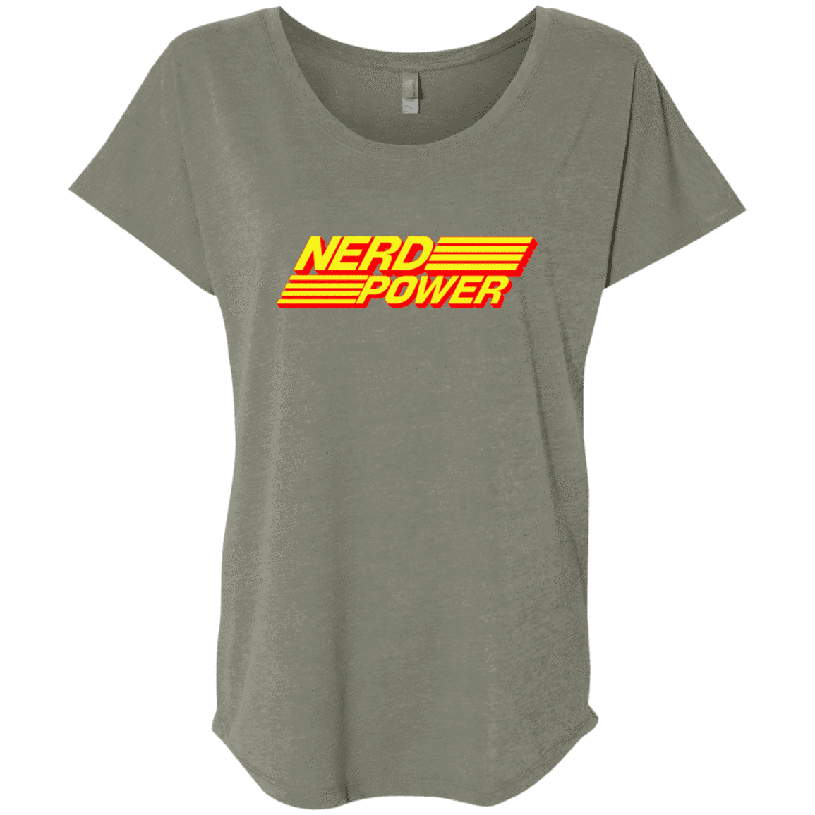 T-Shirts Venetian Grey / X-Small Nerd Power Triblend Dolman Sleeve