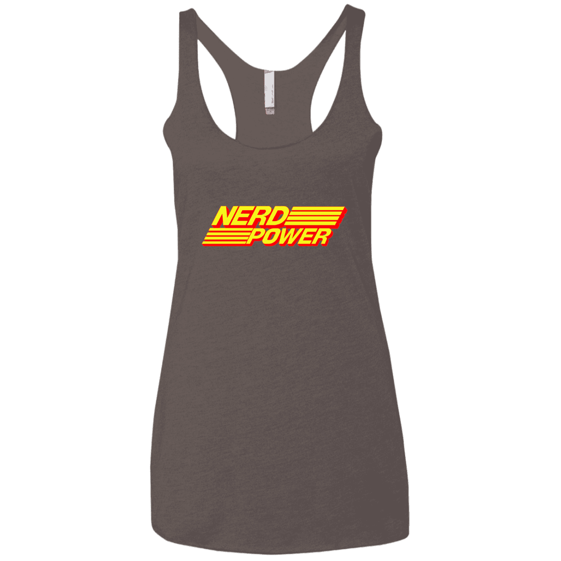 T-Shirts Macchiato / X-Small Nerd Power Women's Triblend Racerback Tank