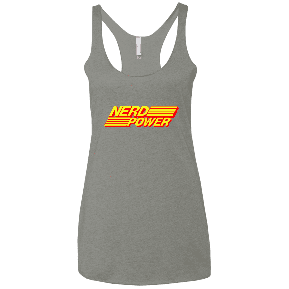 T-Shirts Venetian Grey / X-Small Nerd Power Women's Triblend Racerback Tank