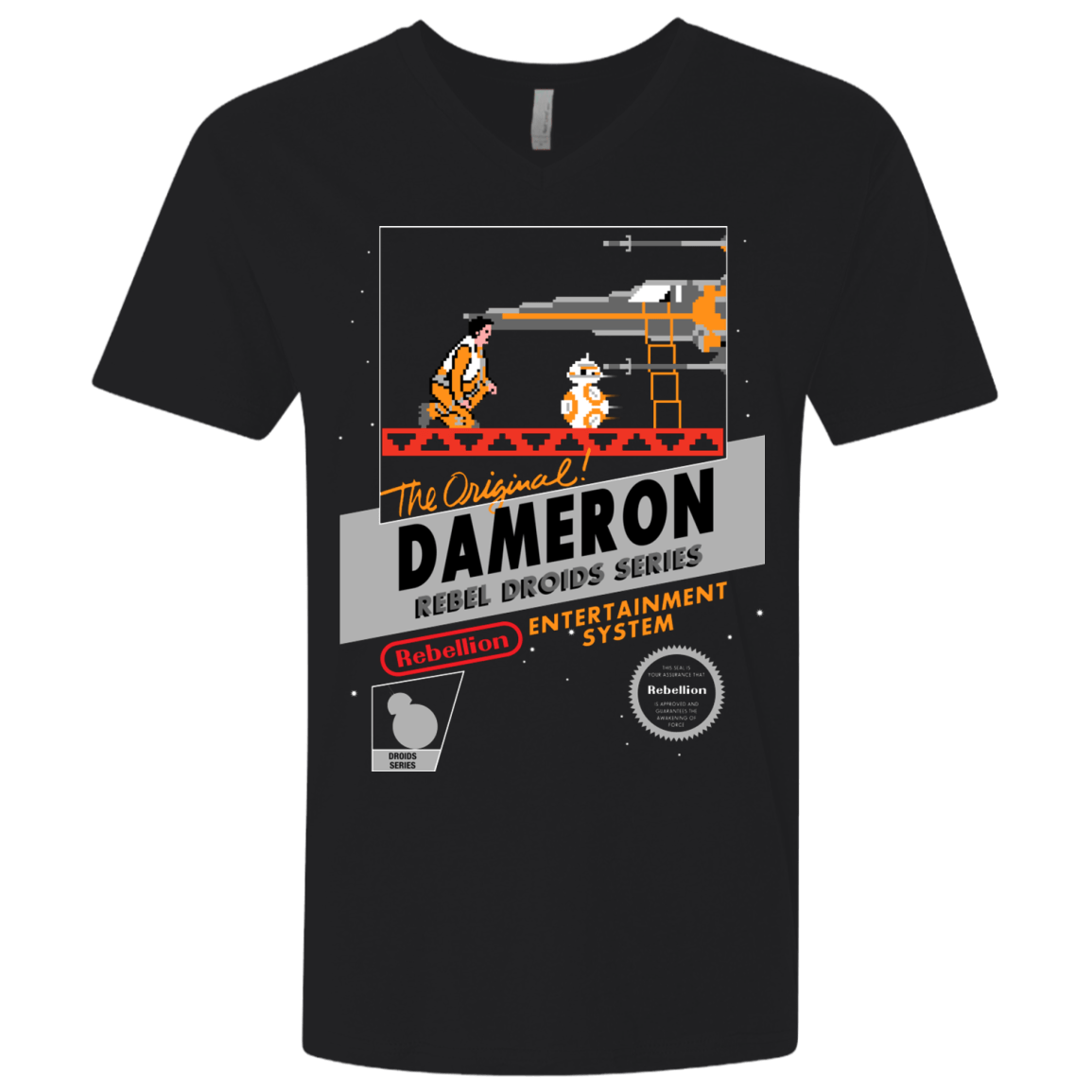 T-Shirts Black / X-Small NES 8Bit Dameron Men's Premium V-Neck